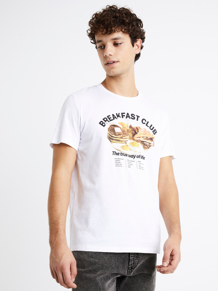 Celio Fehér férfi nyomtatott póló Celio Debreaki