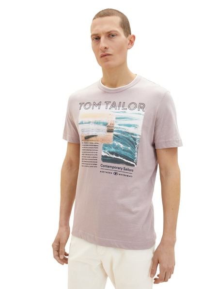 Tom Tailor Rózsaszín férfi póló Tom Tailor