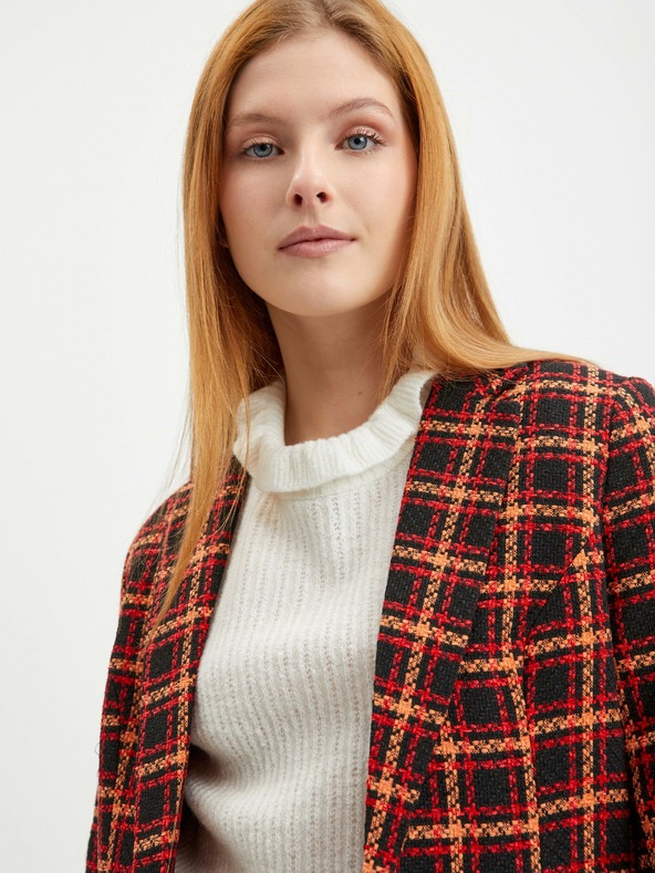 Orsay ORSAY fekete-piros kockás női blézer