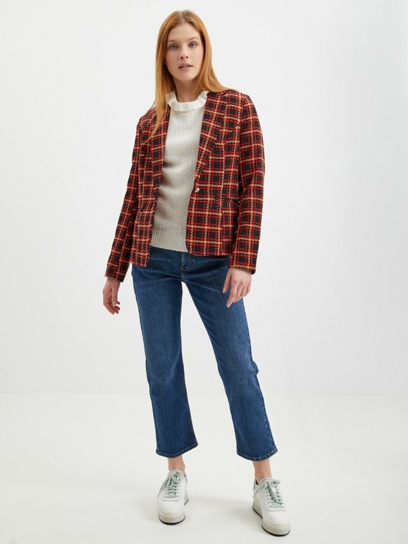 Orsay ORSAY fekete-piros kockás női blézer