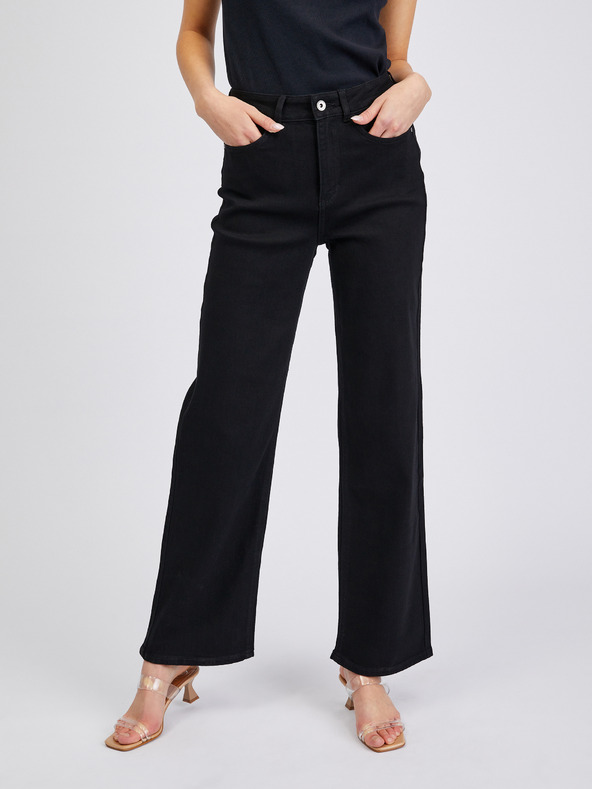 Orsay ORSAY fekete wide leg női farmer