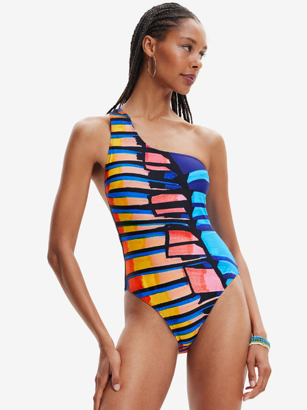 Desigual Fekete női csíkos fürdőruha Desigual Amazonas