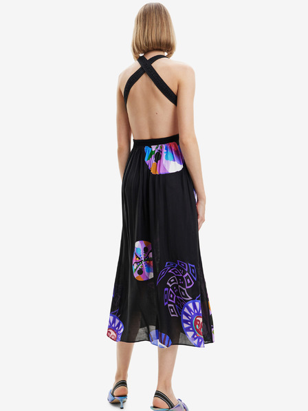 Desigual Fekete női Desigual Sandy mintás ruha Desigual Sandy