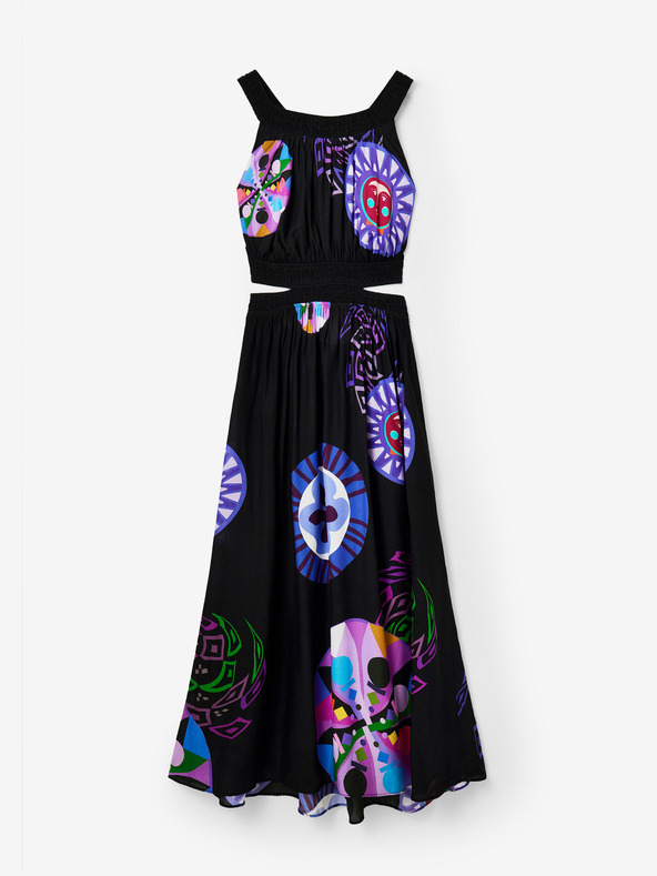 Desigual Fekete női Desigual Sandy mintás ruha Desigual Sandy