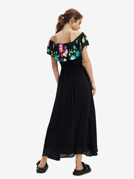 Desigual Desigual Susan Fekete női fodros ruha fekete női