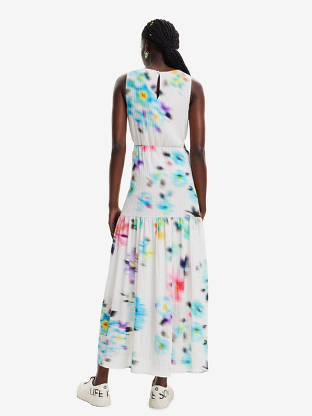 Desigual Fehér női mintás ruha Desigual Avinyon Desigual női ruha