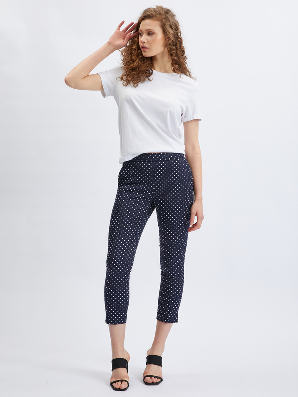 Orsay ORSAY sötétkék pöttyös háromnegyedes női nadrág