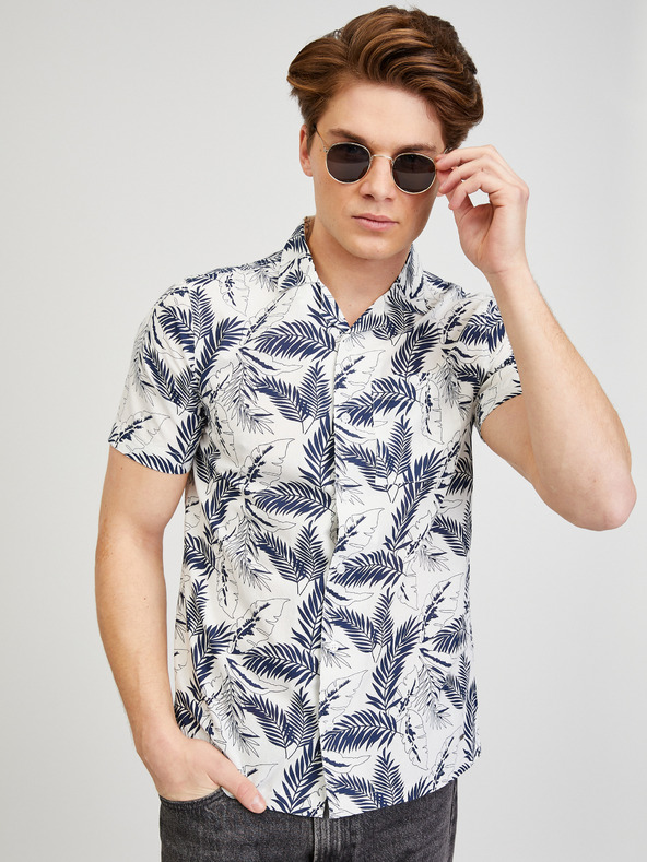 ZOOT.lab Krémszínű férfi mintás rövid ujjú ing ZOOT.lab Darrel