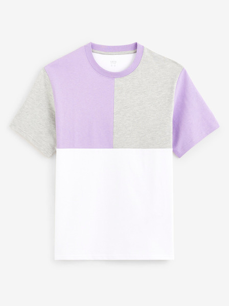Celio Lila-fehér férfi pamut póló Celio Dequoi