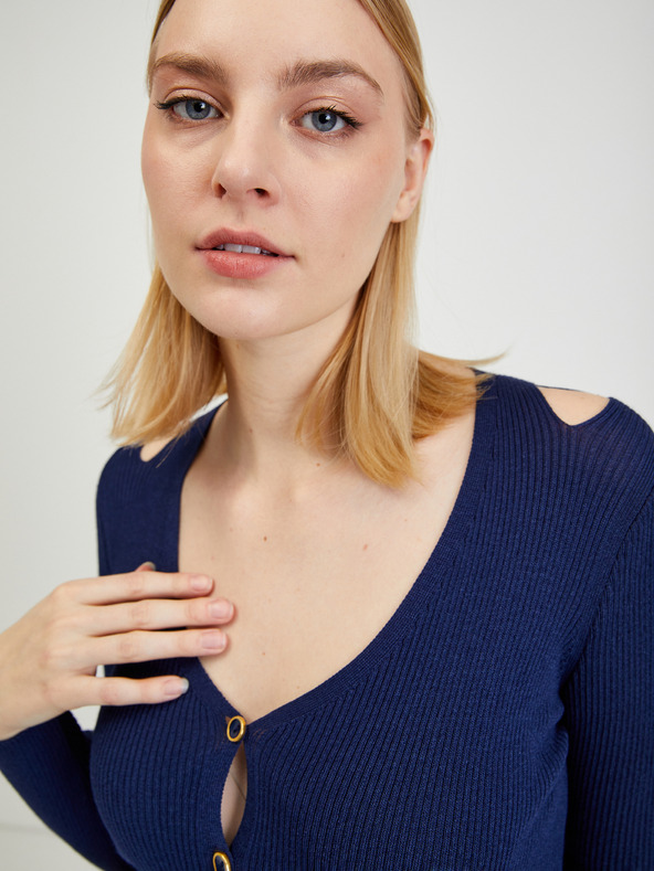 Orsay ORSAY sötétkék női kardigán kivágásokkal