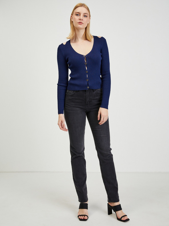 Orsay ORSAY sötétkék női kardigán kivágásokkal