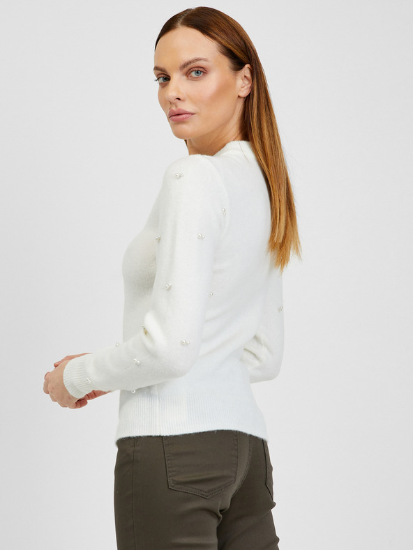 Orsay ORSAY fehér női pulóver díszítő elemekkel
