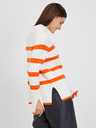Orsay ORSAY narancsszín-fehér csíkos női pulóver