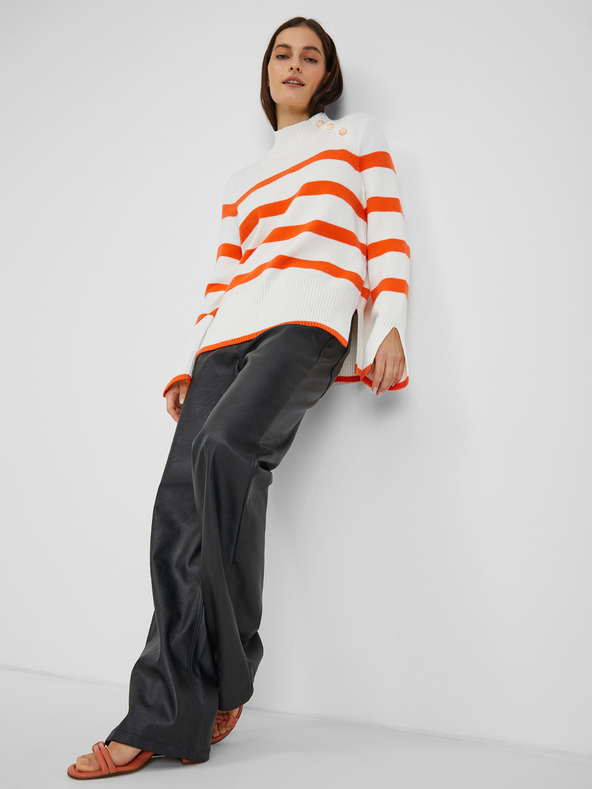 Orsay ORSAY narancsszín-fehér csíkos női pulóver