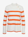 Orsay ORSAY narancsszín-fehér csíkos női pulóver