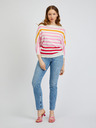 Orsay Rózsaszín-krémszínű csíkos női pulóver ORSAY