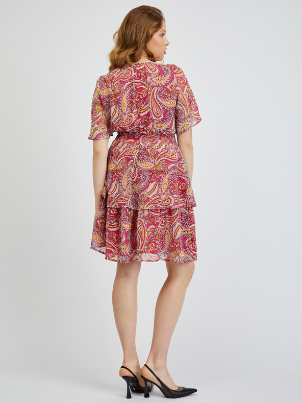 Orsay ORSAY piros-rózsaszín mintás női ruha