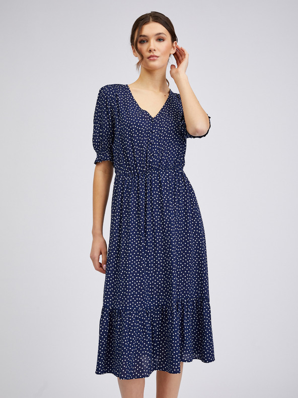 Orsay ORSAY sötétkék pöttyös női ruha