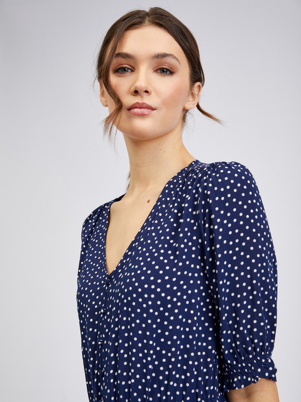 Orsay ORSAY sötétkék pöttyös női ruha