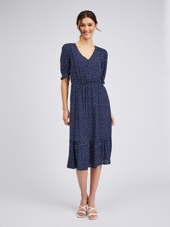 Orsay ORSAY sötétkék pöttyös női ruha
