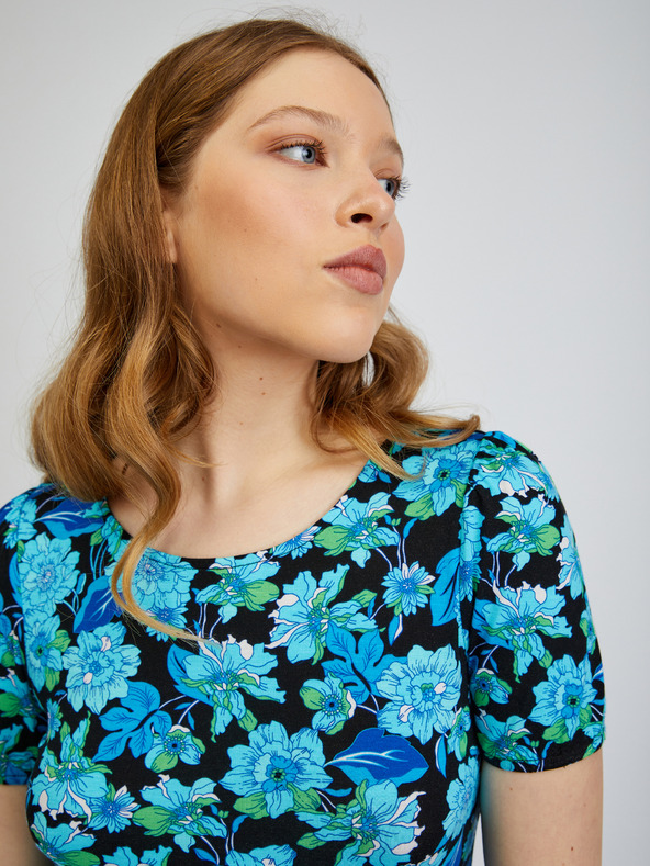 Orsay ORSAY kék-őiros virágmintás női póló