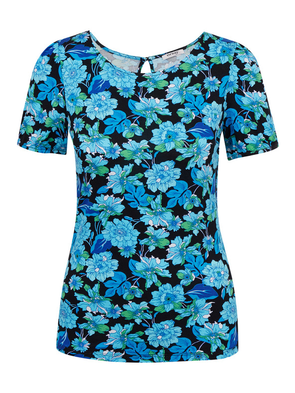 Orsay ORSAY kék-őiros virágmintás női póló