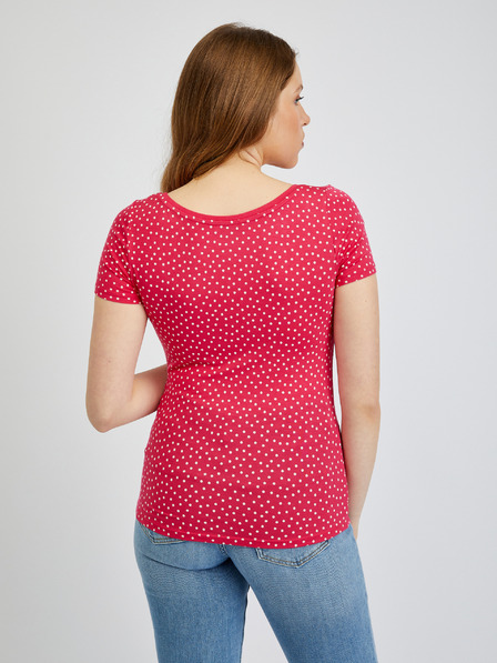 Orsay ORSAY sötétrószaszín pöttyös női póló