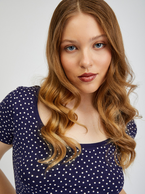 Orsay ORSAY sötétkék pöttyös női póló