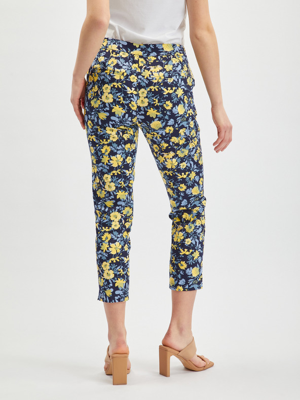Orsay ORSAY sárga-kék virágmintás rövidített női nadrág