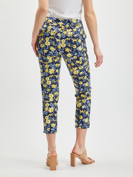 Orsay ORSAY sárga-kék virágmintás rövidített női nadrág
