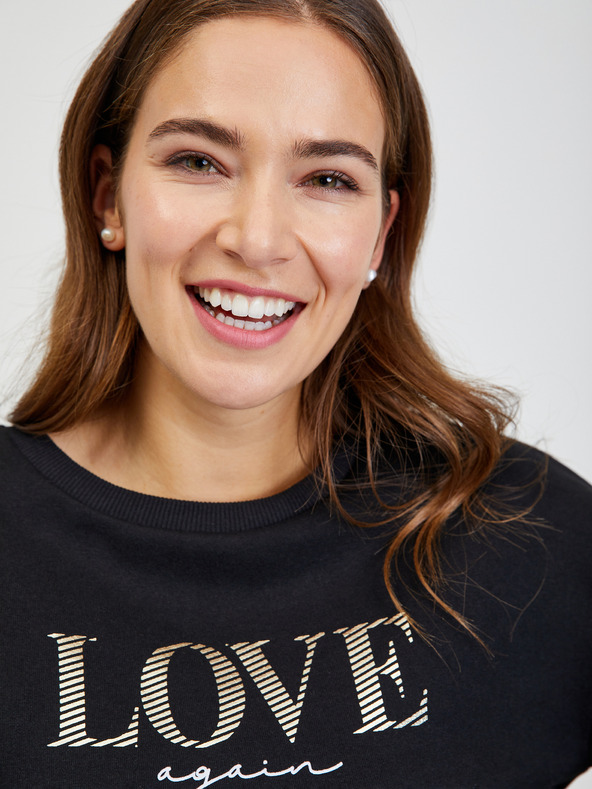 Orsay ORSAY fekete lezser női kapucnis póló