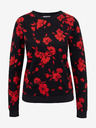 Orsay ORSAY piros-fekete virágmintás női kapucnis póló