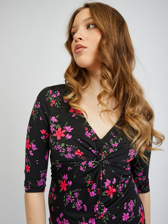 Orsay ORSAY fekete virágmintás női ruha