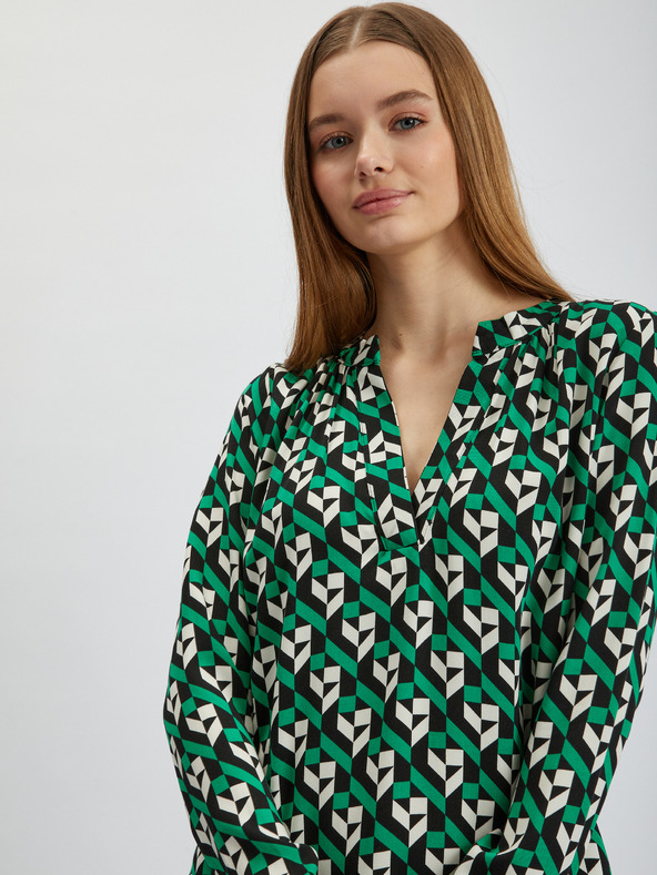 Orsay ORSAY fehér-zöld mintás női blúz