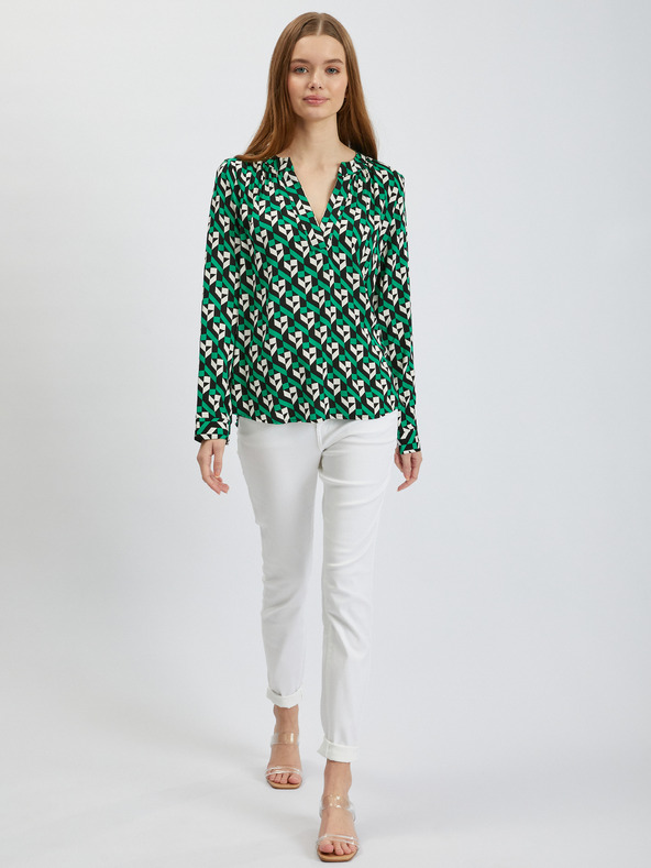 Orsay ORSAY fehér-zöld mintás női blúz