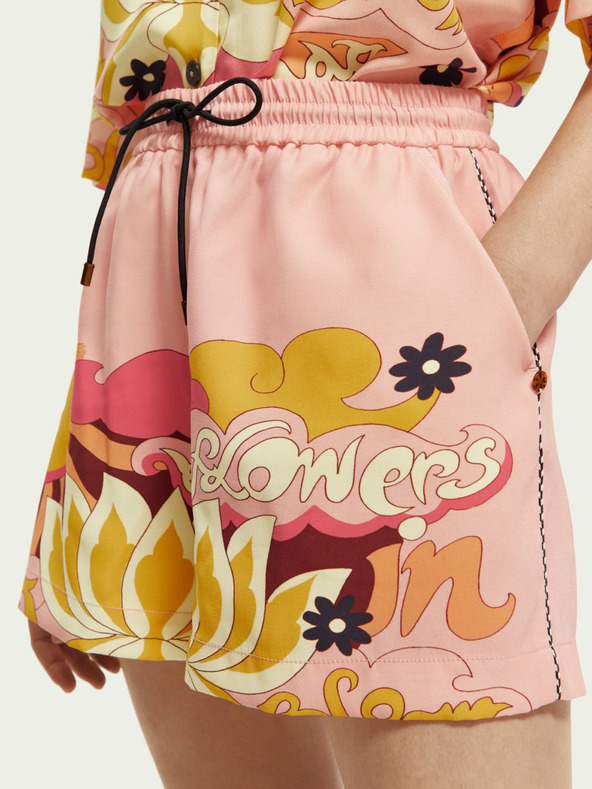 Scotch & Soda Scotch & Soda sárgabarackszínű női mintás rövidnadrág