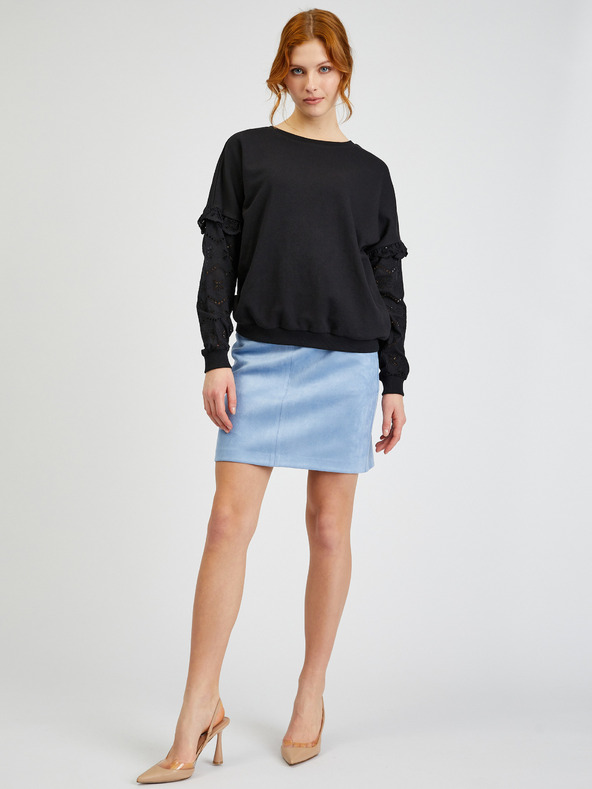 Orsay ORSAY fekete női pulóver díszes ujjakkal