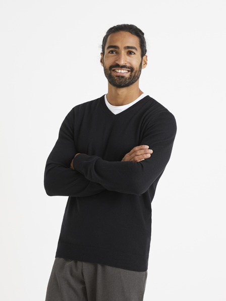 Celio Fekete Celio Veviflex pulóver