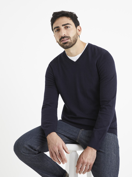 Celio Sötétkék pulóver Celio Veviflex