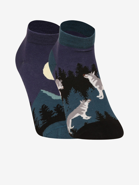 Dedoles Fekete és kék uniszex vidám zokni Dedoles Telihold farkas