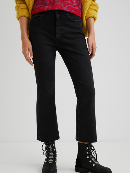 Desigual Fekete női Desigual Selva kivágott bootcut farmer