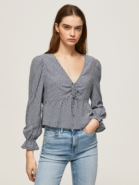 Pepe Jeans Fehér és sötétkék női mintás blúz Pepe Jeans Pepe Jeans