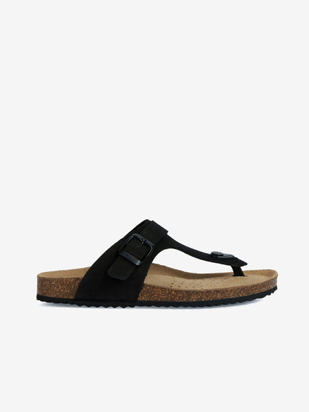 Geox Fekete női bőr flip flop Geox