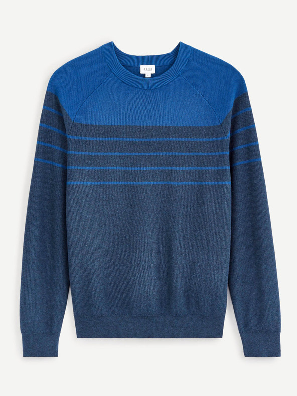 Celio Kék férfi csíkos pulóver Celio Depicray