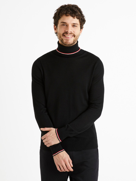Celio Fekete férfi garbó gyapjúkeverékből készült garbó Celio Deblack