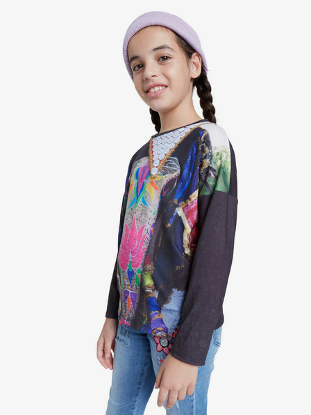 Desigual Desigual Tulancingo fekete lányos mintás póló