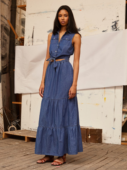 Pepe Jeans Kék Női farmer póló Maxi ruha Pepe Jeans