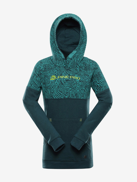 ALPINE PRO Gyermek pamut pulóver ALPINE PRO KYTORO zöld