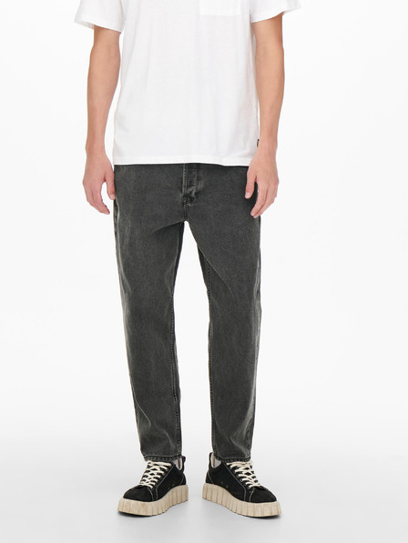 ONLY & SONS Fekete egyenes szabású farmer ONLY & SONS Avi