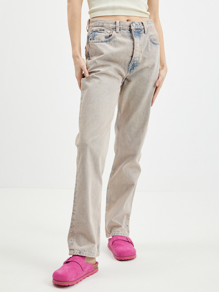 Pepe Jeans Kék és bézs színű női egyenes szabású farmer Pepe Jeans Celyn Rose